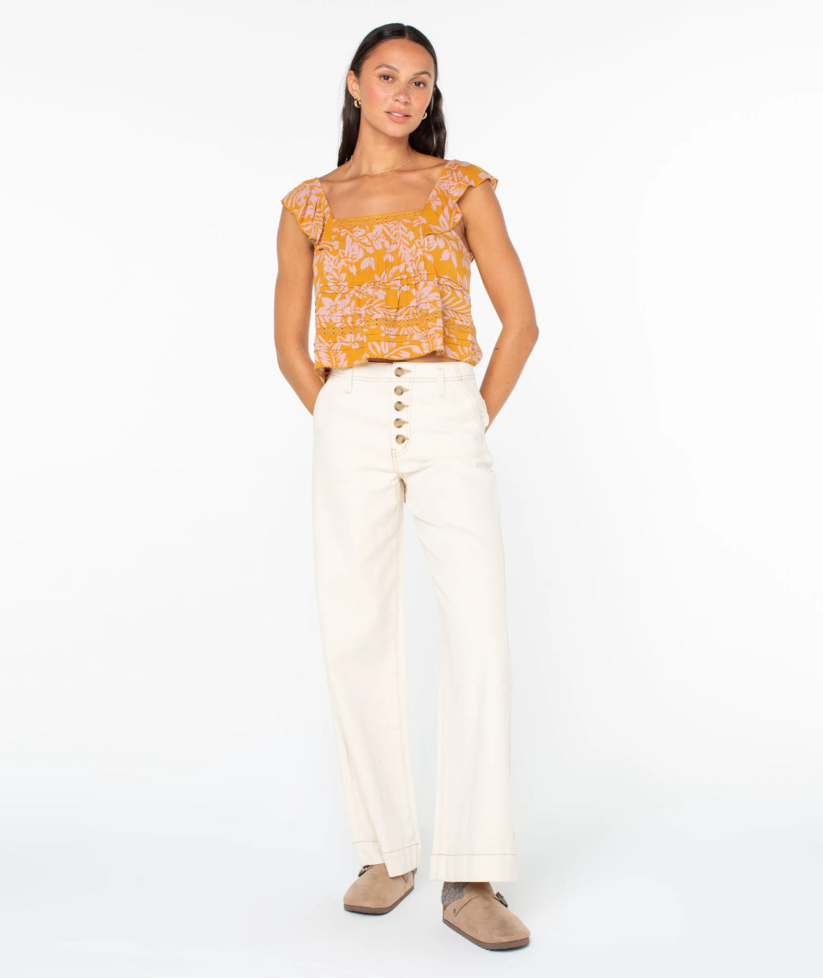 Buckthorn Brown Frangipani Floral