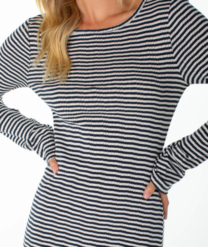 Anthracite Pointelle Stripe