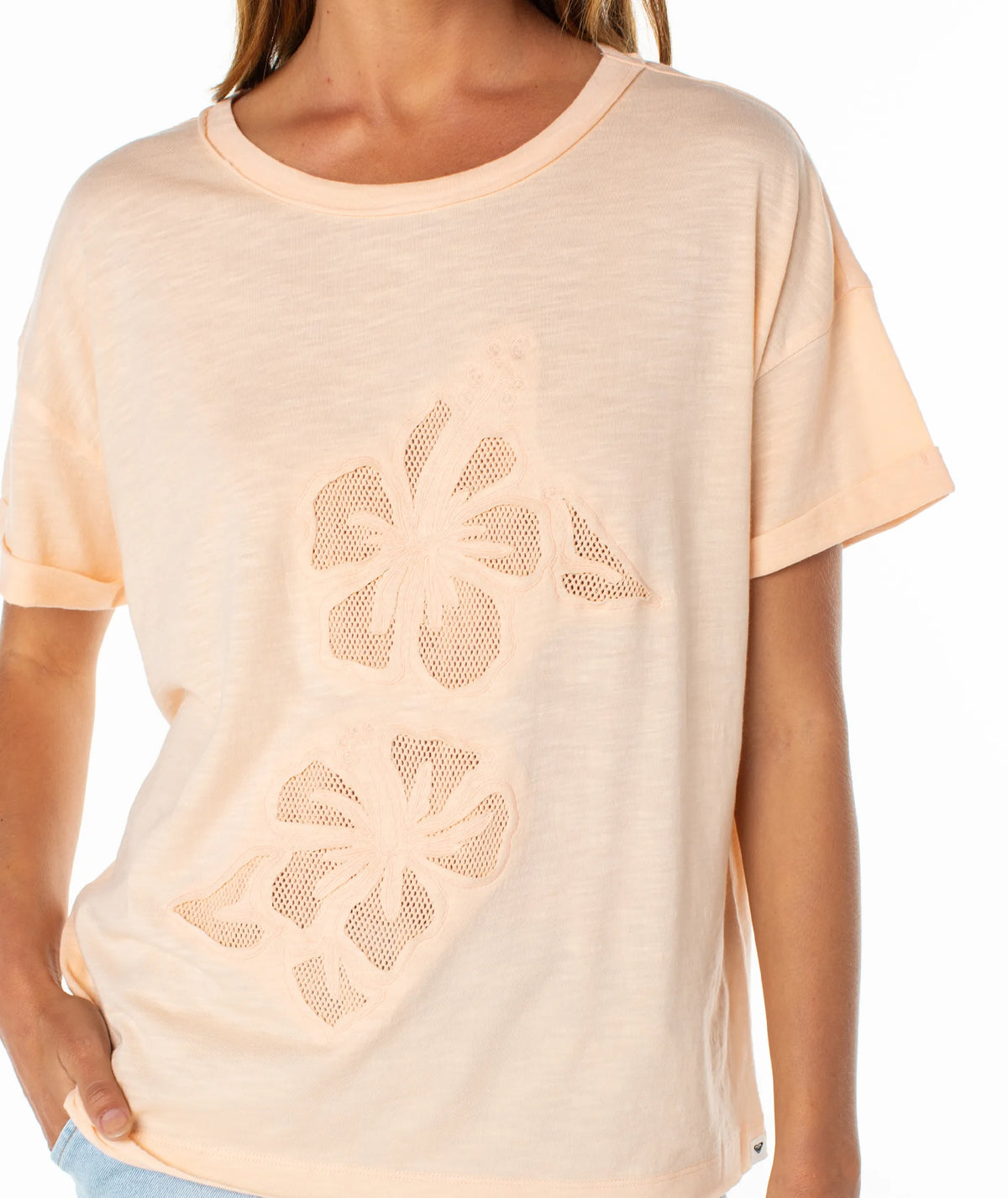 Tropical Peach Hibiscus Cut Out