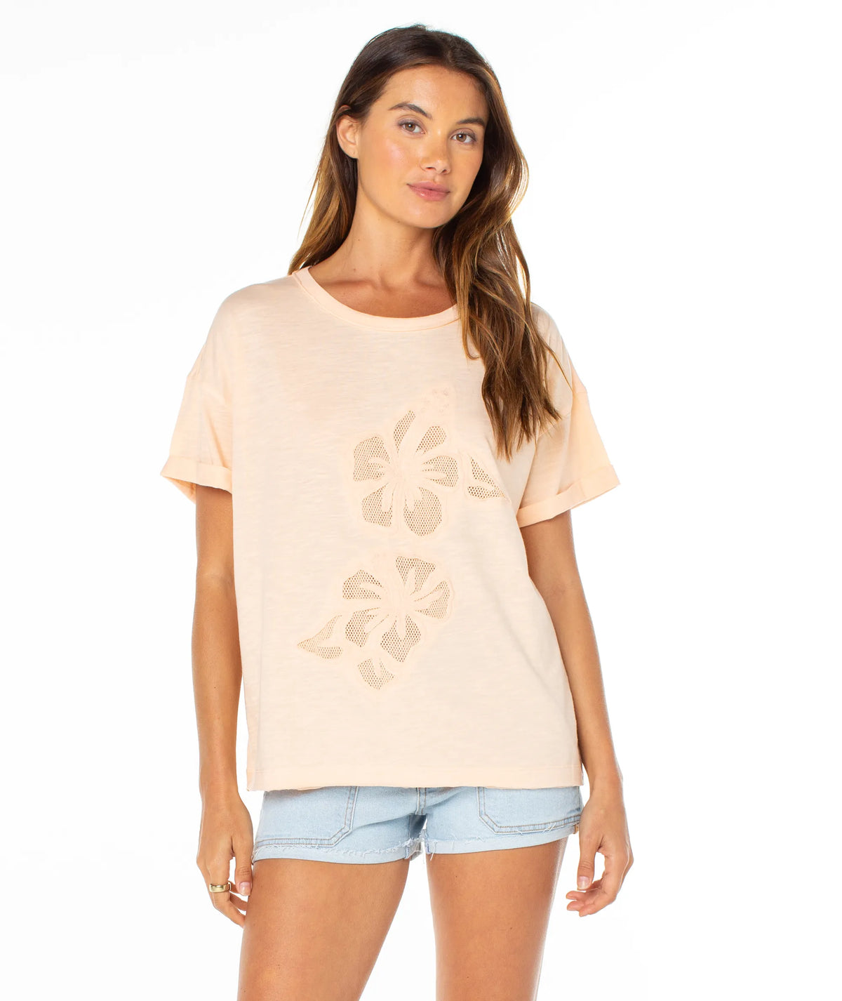 Tropical Peach Hibiscus Cut Out