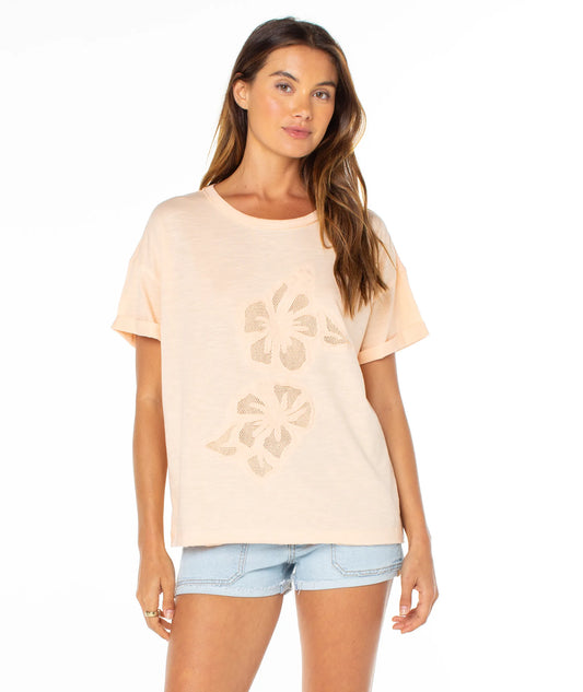 Tropical Peach Hibiscus Cut Out